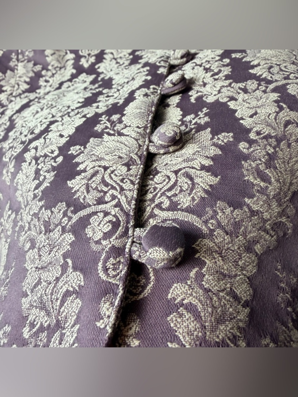 Vintage 1990's LizSport Victorian Print Paisley Vest Women size 10 Purple Mauve - Picture 6 of 9